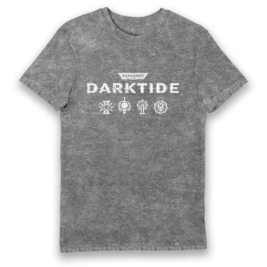 Warhammer 40,000 Darktide Character Class Symbols Grey Eco Wash Adults T-Shirt