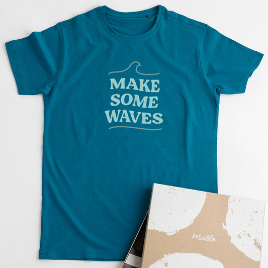 'Make Some Waves' Surfer Cotton T Shirt