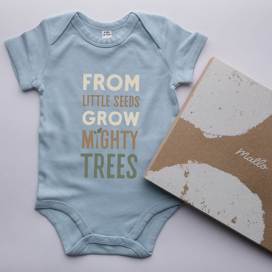Organic Cotton ‘From Little Seeds Grow Mighty Trees’ Baby Grow