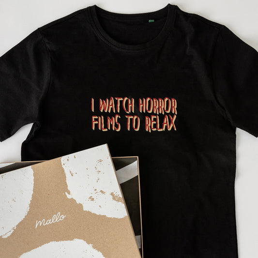 'I Watch Horror Films To Relax' Cotton T Shirt