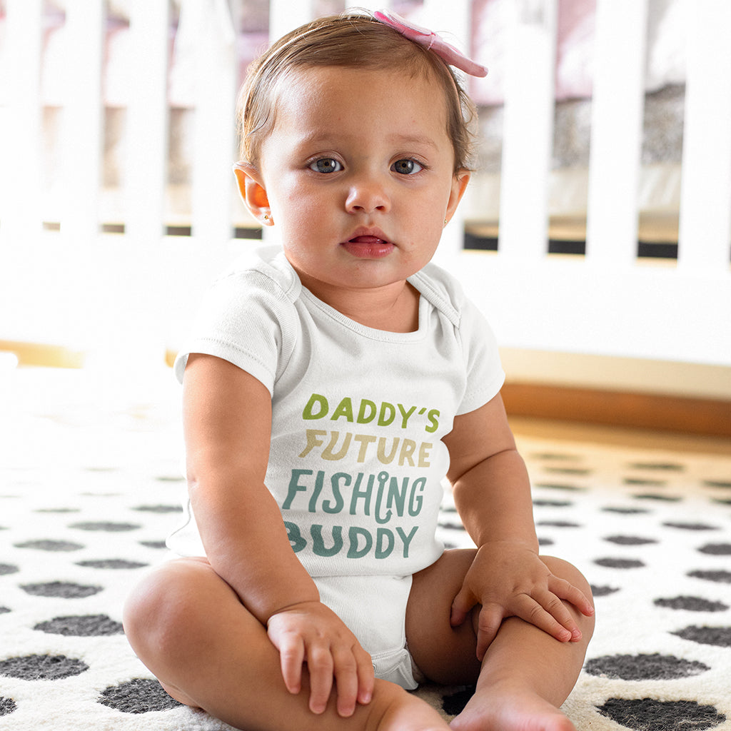 Organic Cotton 'Daddy's Future Fishing Buddy' Baby Grow