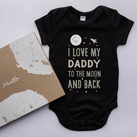 Organic Cotton 'I Love my Daddy to the Moon and Back' Baby Grow